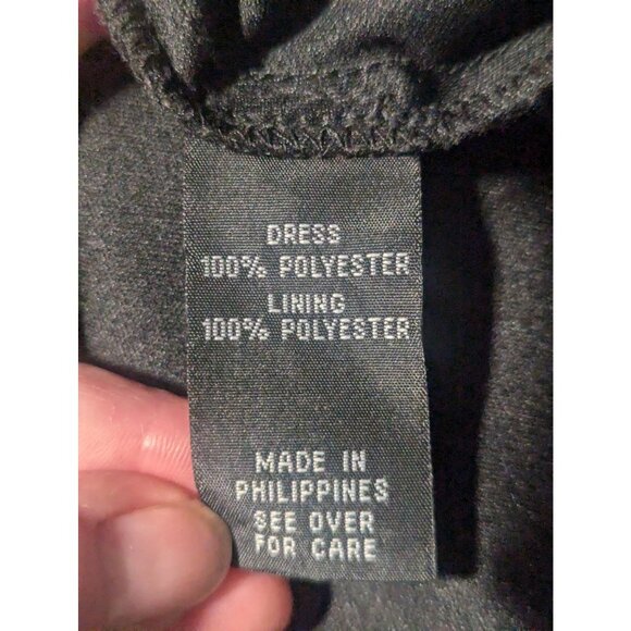 BCX Black Sparkle Beaded Neckline Dress With Flutter Sleeves SZ L Cocktail/Party - Picture 10 of 12